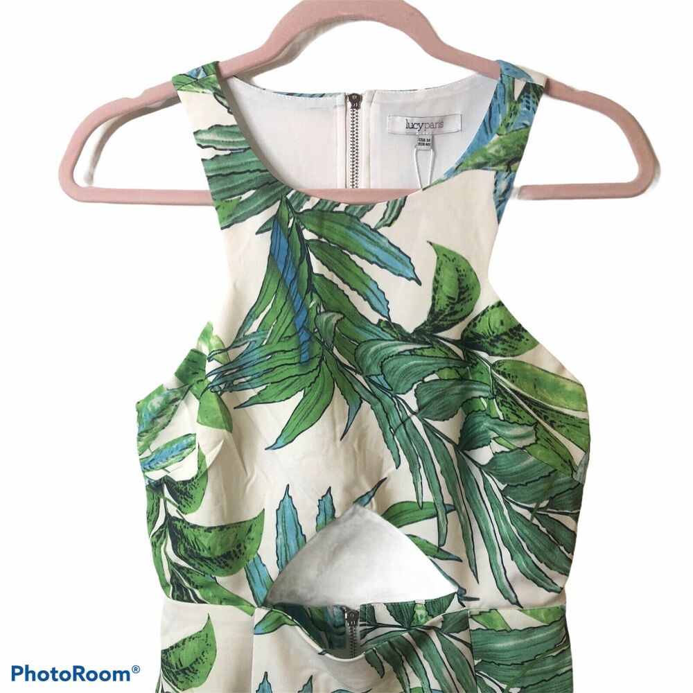 Lucy Paris White Tropical print cut out dress - Picture 2 of 8